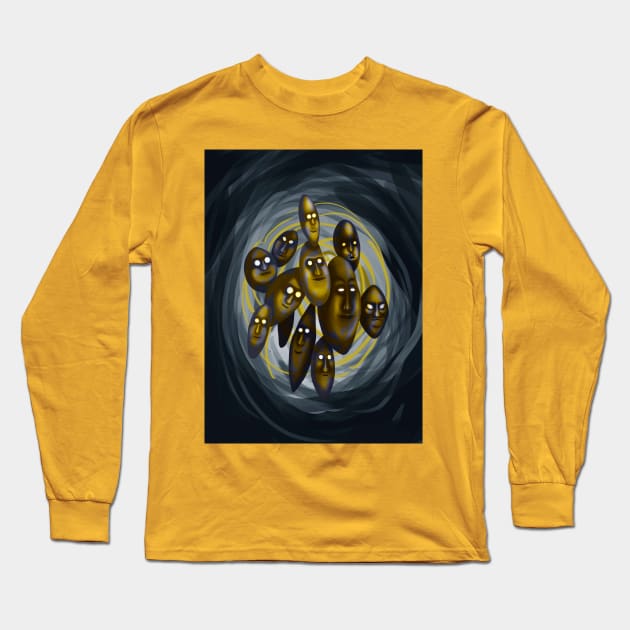 12 faces  Flying in space Long Sleeve T-Shirt by sopotu